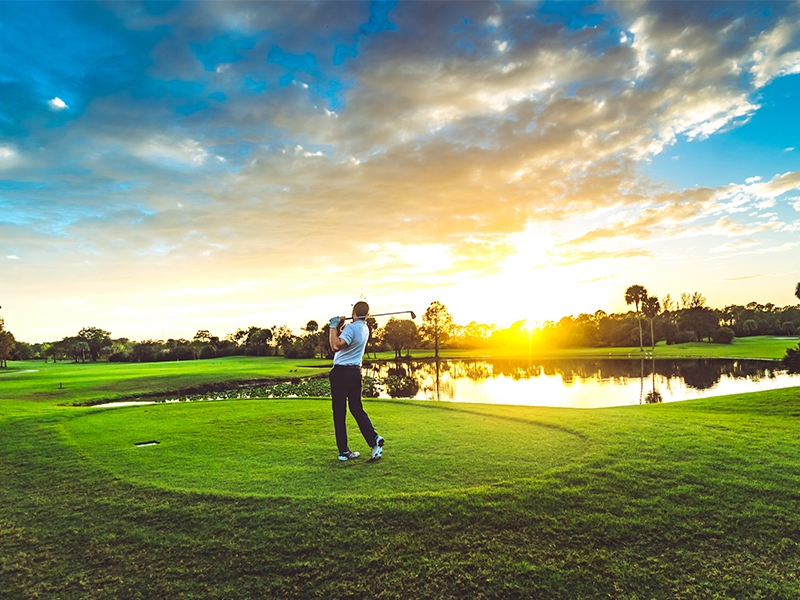 man playing golf